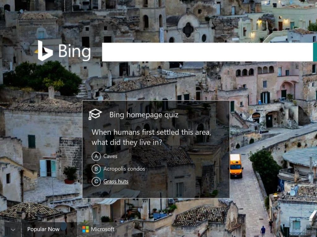Bing to officially dish daily quizzes on its home page for everyone